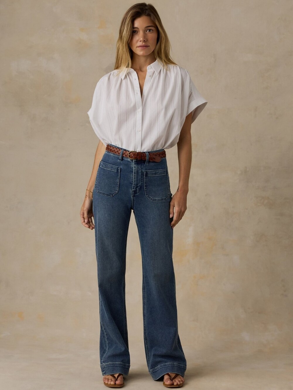 NWT - Women's Faherty Stretch Terry Patch Pocket Pant-Riverton Size 26